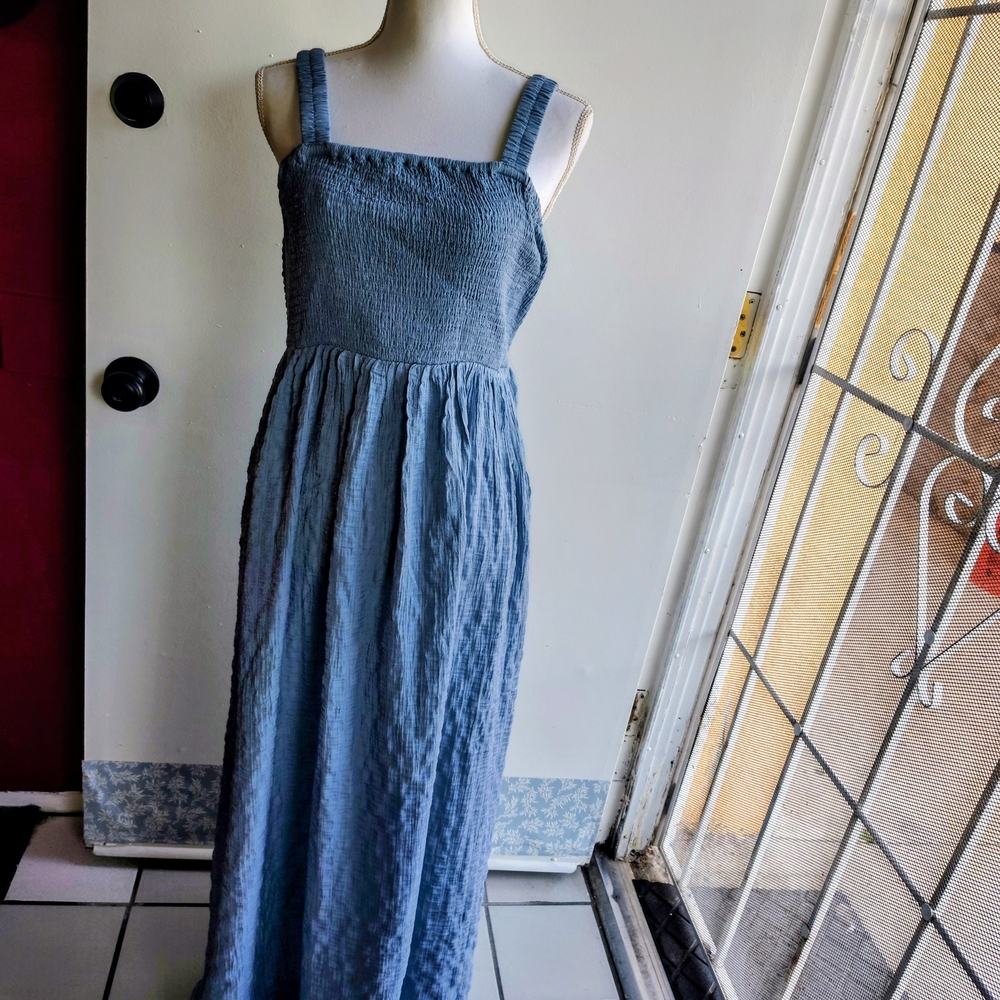 Kori Textured Blue Maxi Dress